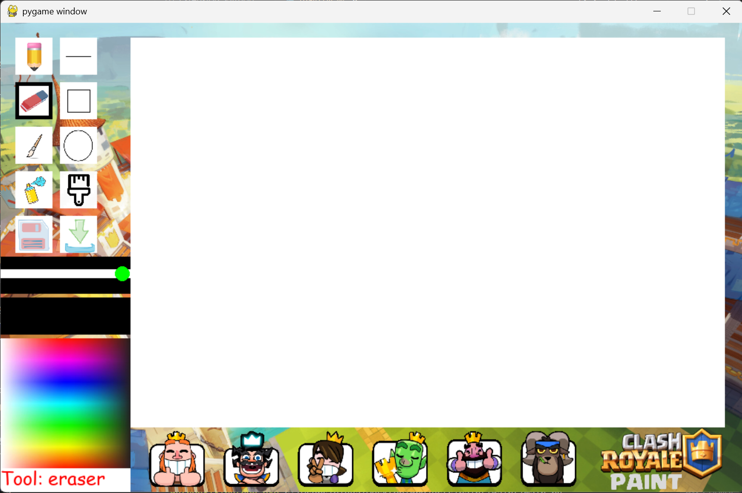 Clash Royale themed paint app
