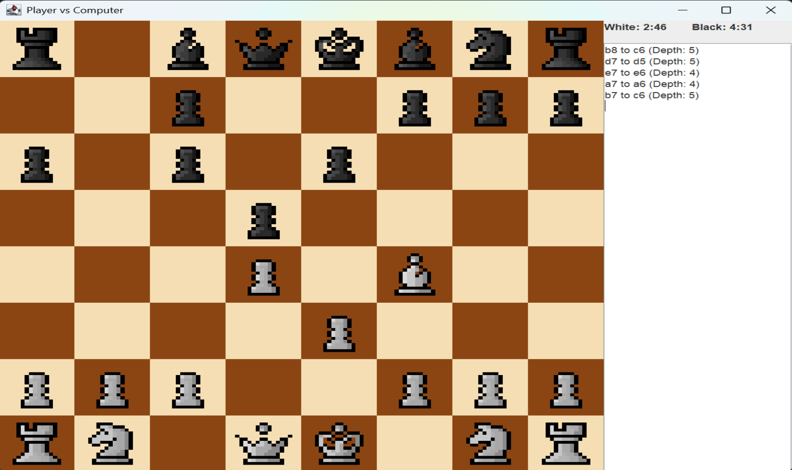 Chess engine with AI opponent